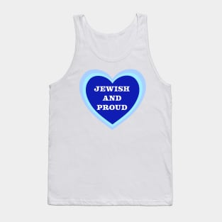 "Jewish and Proud" Retro Blue Heart Design, made by EndlessEmporium Tank Top